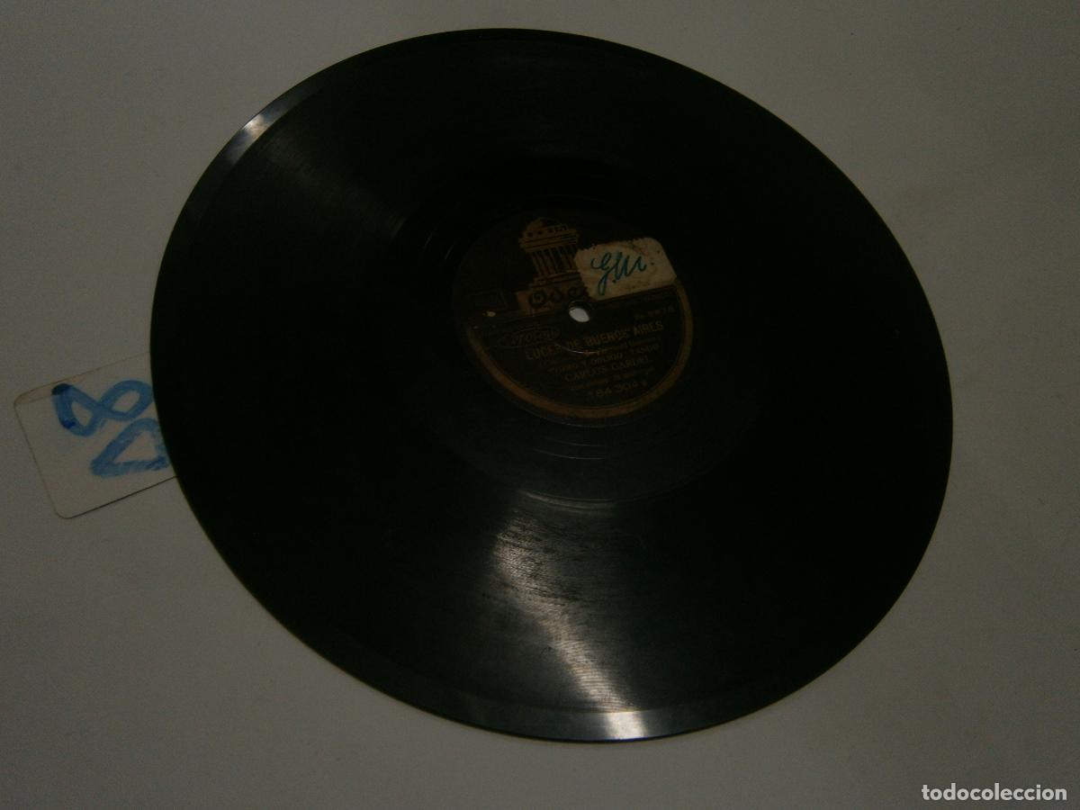 Discos de pizarra: ANTIGUO DISCO DE PIZARRA - LUCES DE BUENOS AIRES - GARDEL - Foto 1