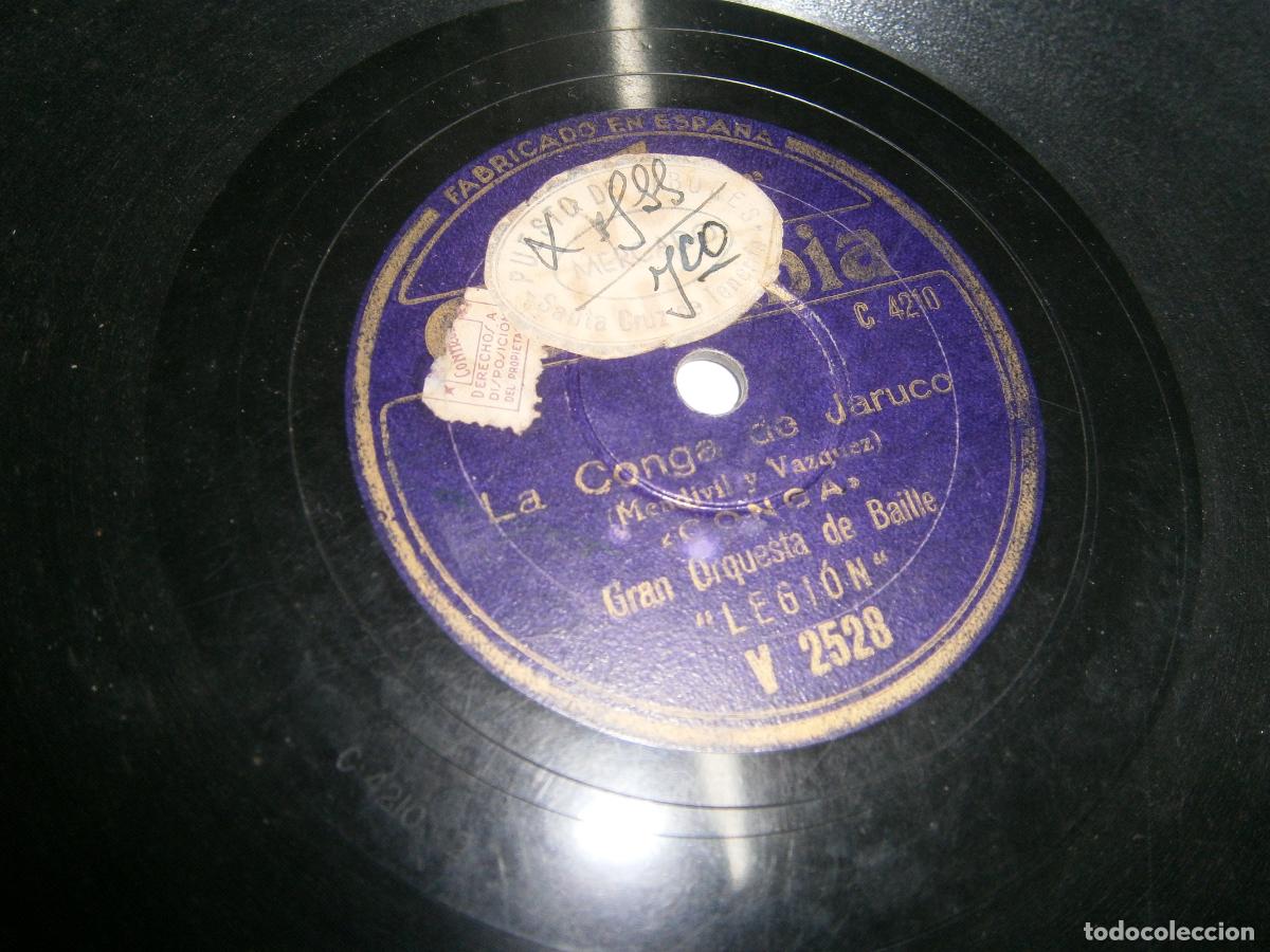Discos de pizarra: ANTIGUO DISCO DE PIZARRA - LA CONGA DE JARUCO - THE DONKEY - Foto 2