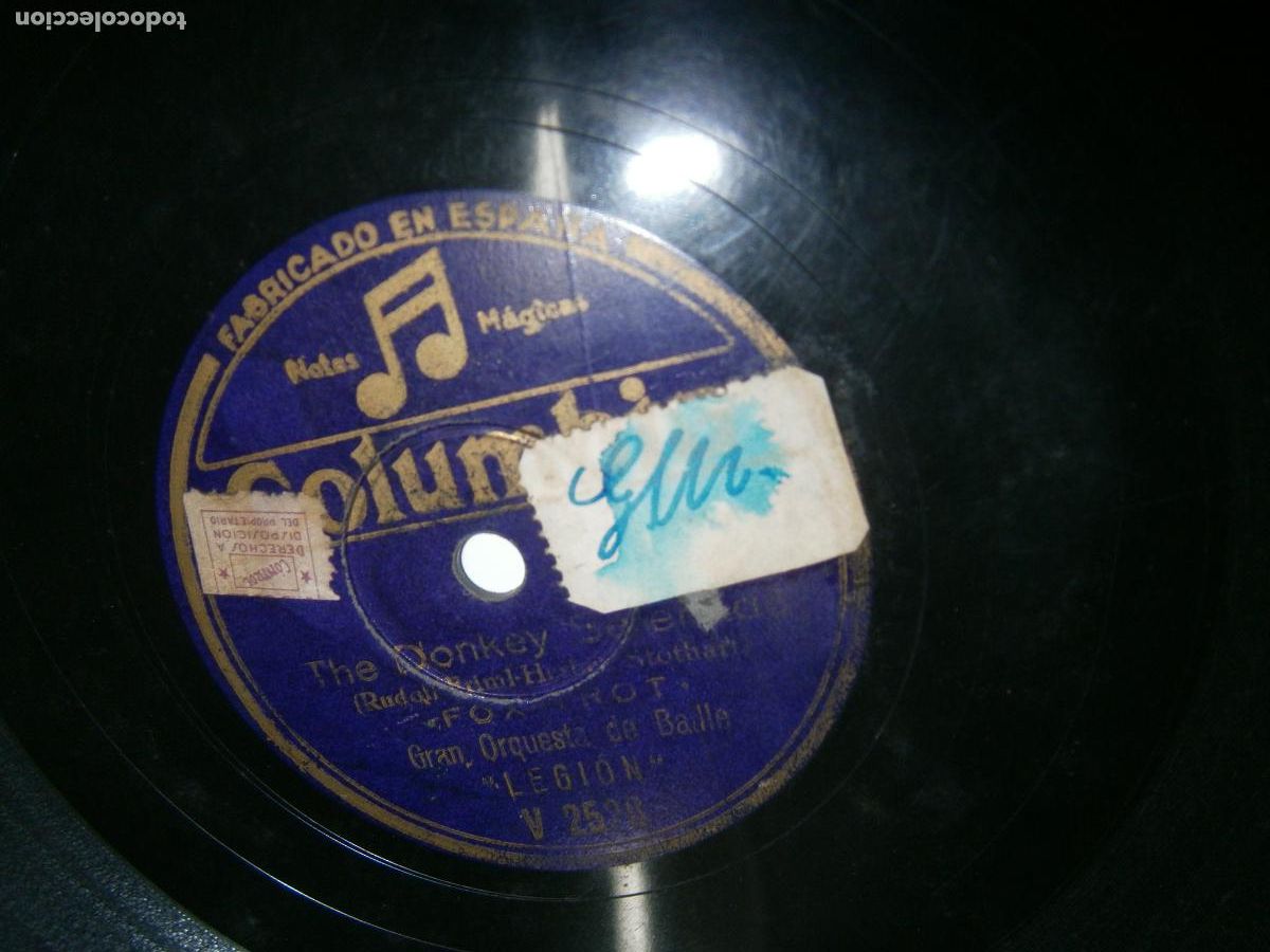 Discos de pizarra: ANTIGUO DISCO DE PIZARRA - LA CONGA DE JARUCO - THE DONKEY - Foto 3