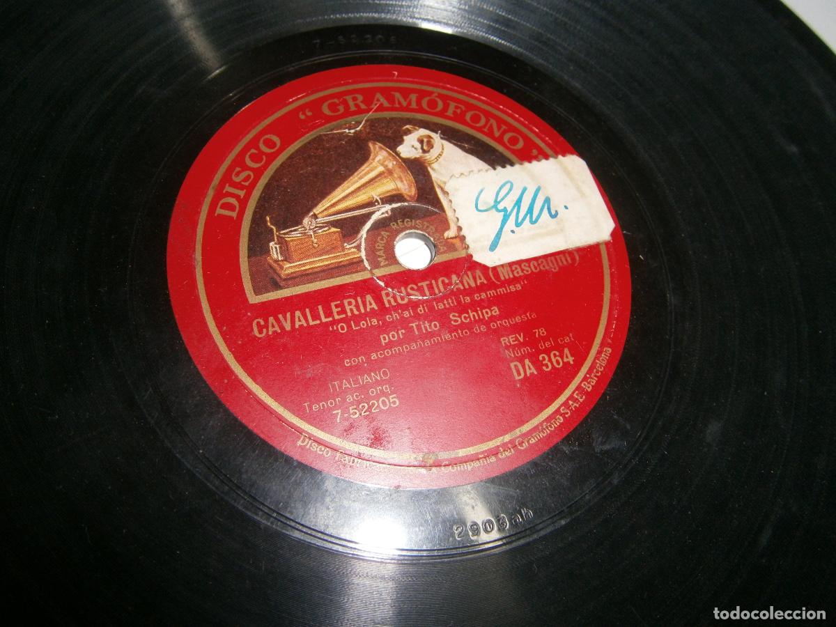 Discos de pizarra: ANTIGUO DISCO DE PIZARRA - CAVALLERIA RUSTICANA - Foto 2