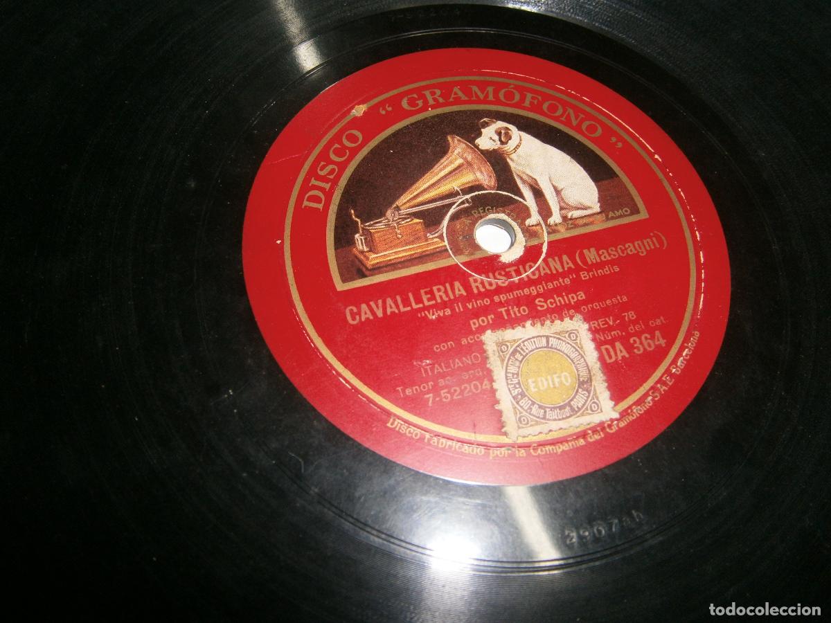 Discos de pizarra: ANTIGUO DISCO DE PIZARRA - CAVALLERIA RUSTICANA - Foto 3