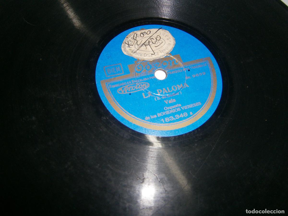 Discos de pizarra: ANTIGUO DISCO DE PIZARRA - LA PALOMA - VALS APACHE - Foto 2