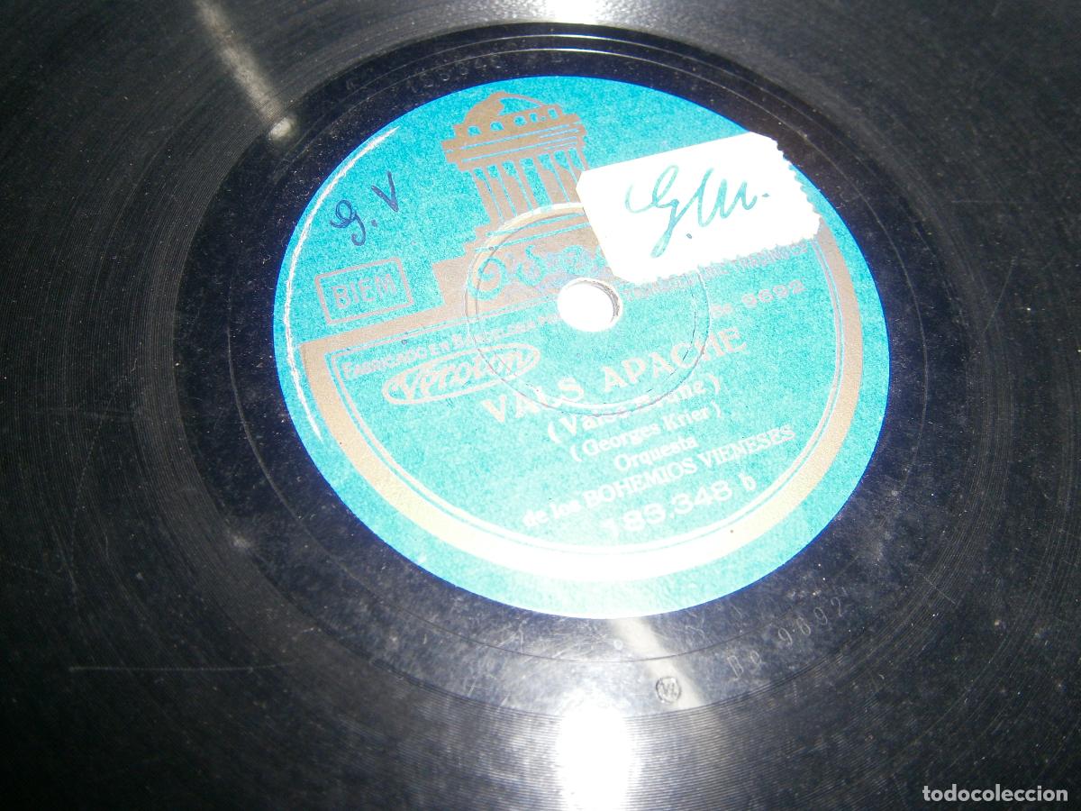 Discos de pizarra: ANTIGUO DISCO DE PIZARRA - LA PALOMA - VALS APACHE - Foto 3