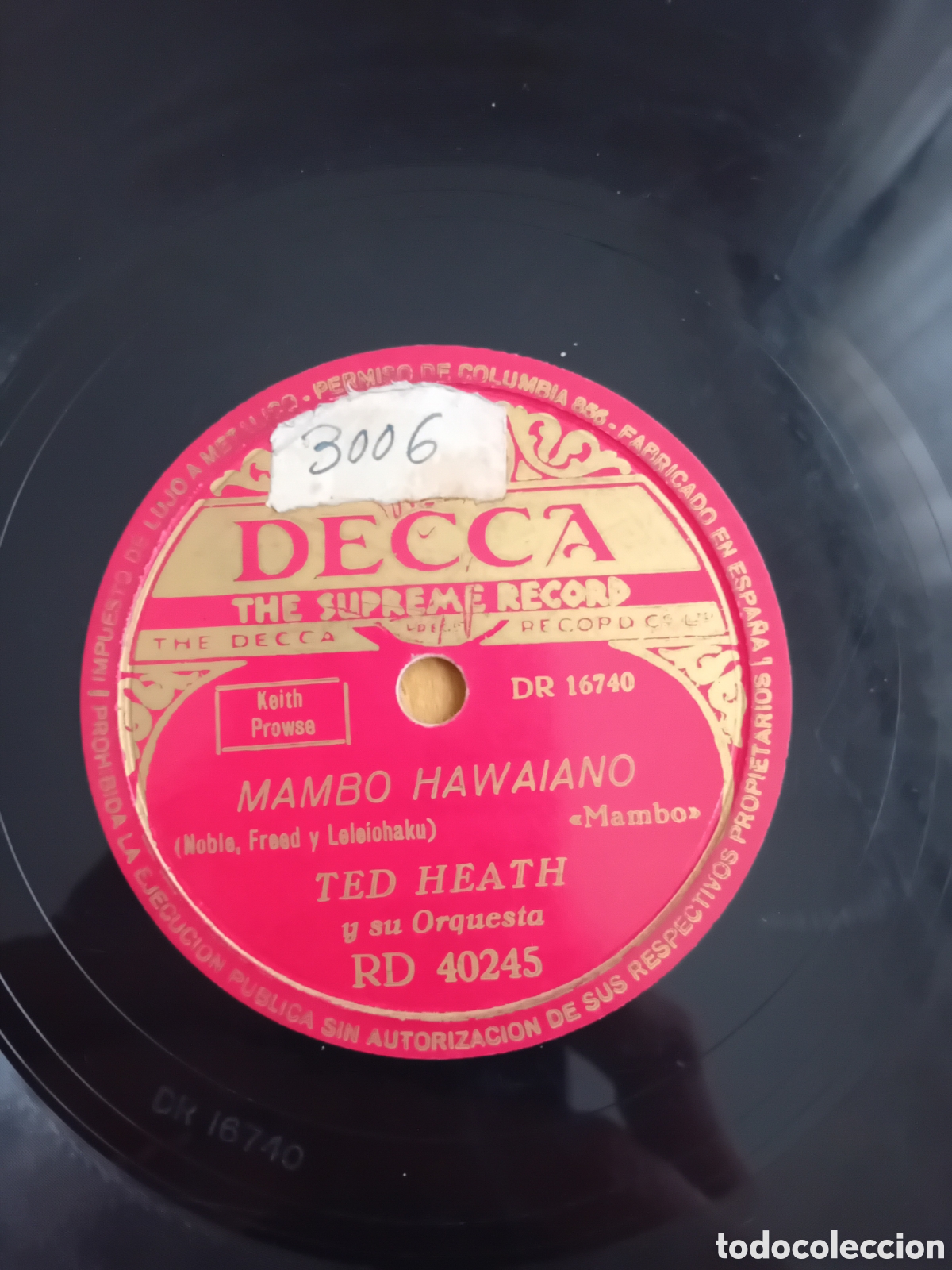 Discos de pizarra: TED HEATH. MAMBO HAWAIANO. OBSESIONADO. DECCA - Foto 6
