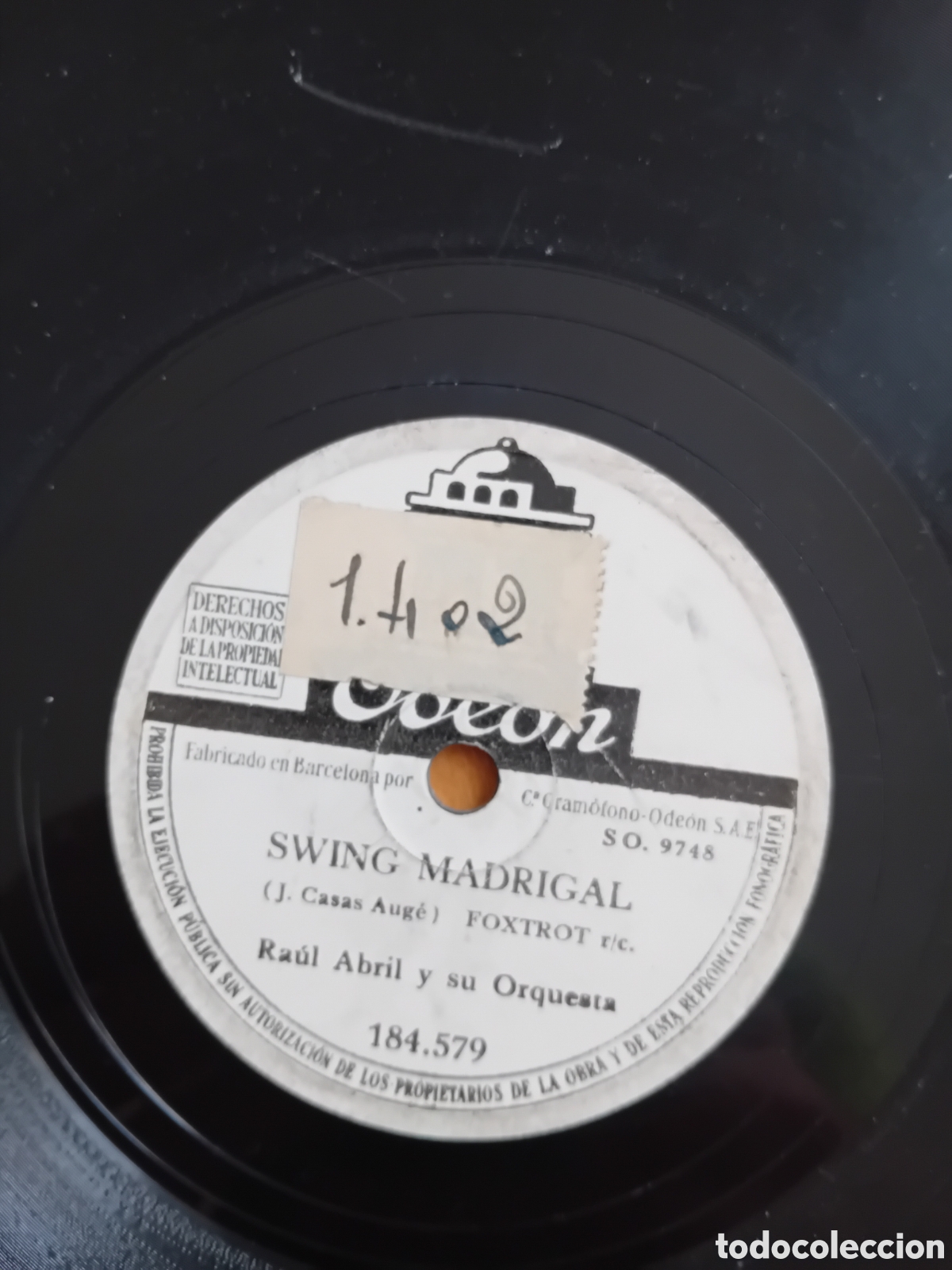 Discos de pizarra: RAUL ABRIL. EN EL BOHIO. SWING MADRIGAL. ODEON - Foto 2