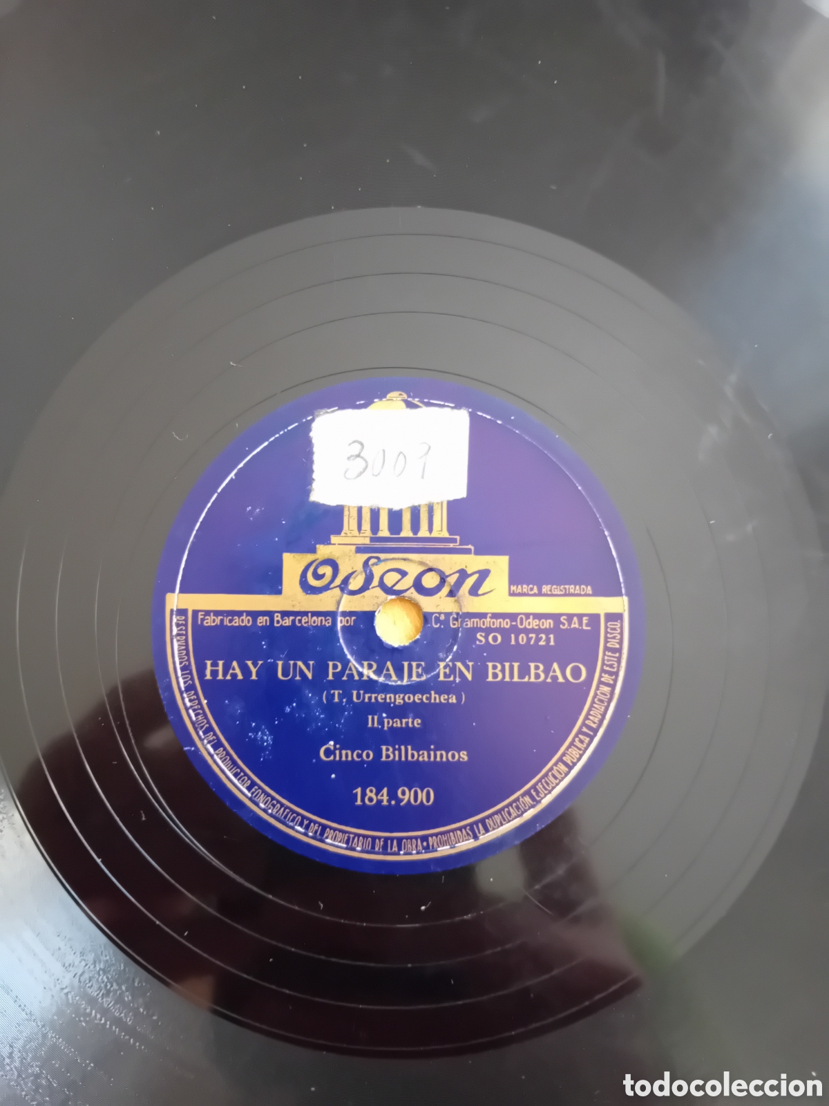 Discos de pizarra: CINCO BILBAINOS. HAY UN PARAJE EN BILBAO. ODEON - Foto 2