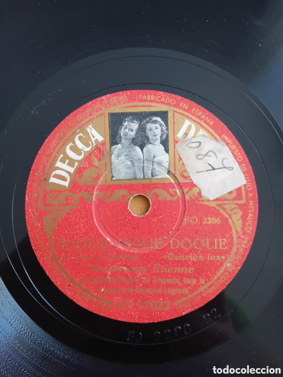 Discos de pizarra: HERMANAS ETIENNE. QUE ES EL AMOR. TOOLIE OOLIE DOOLIE. DECCA - Foto 2