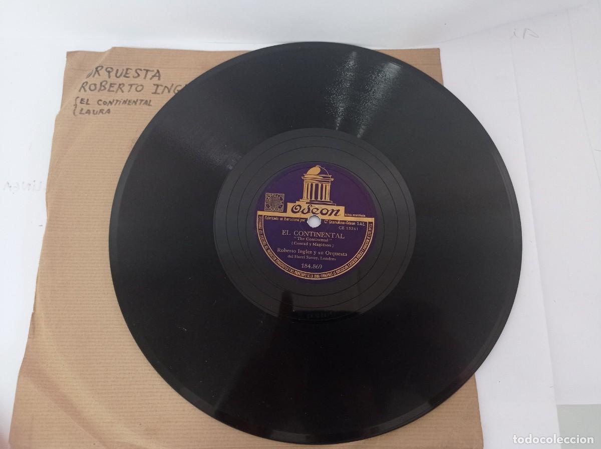 Discos de pizarra: ROBERTO INGLEZ Y SU ORQUESTA - EL CONTINENTAL / LAURA - Foto 1