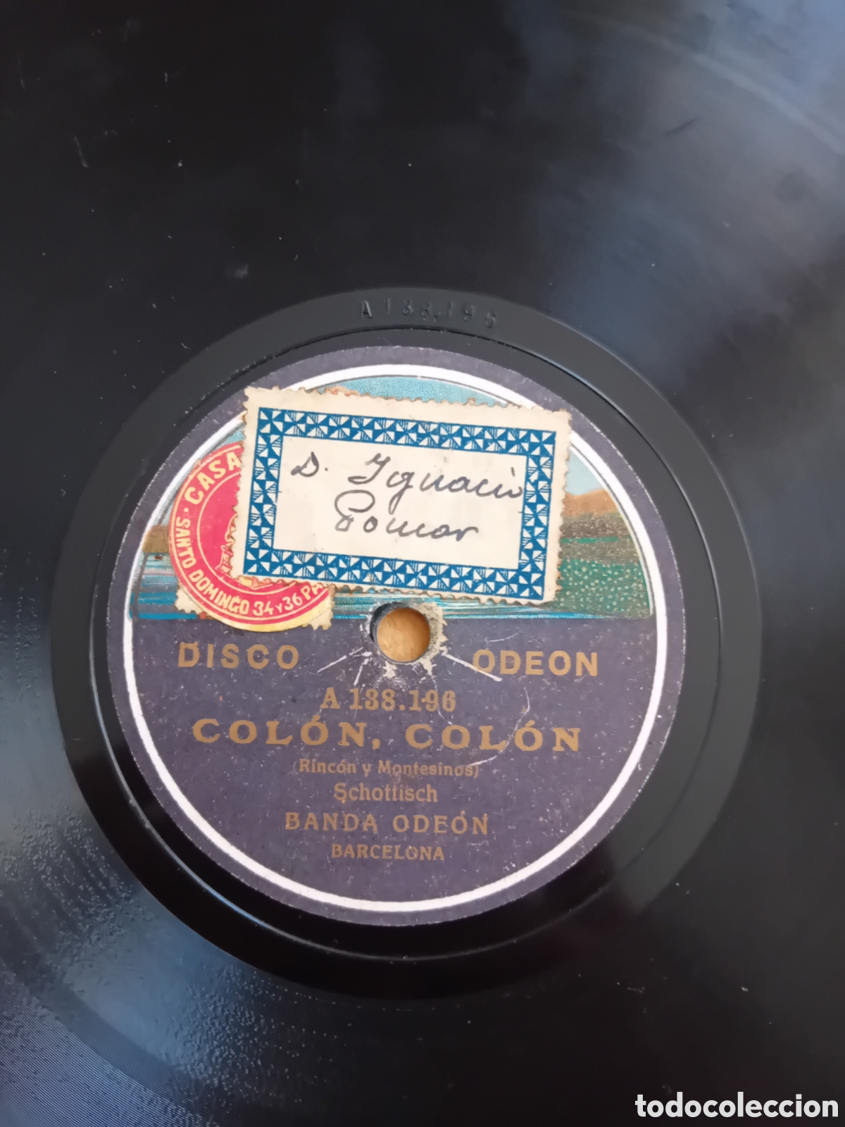 Discos de pizarra: AY CIPRIANO. COLON COLON. BANDA ODEON - Foto 2