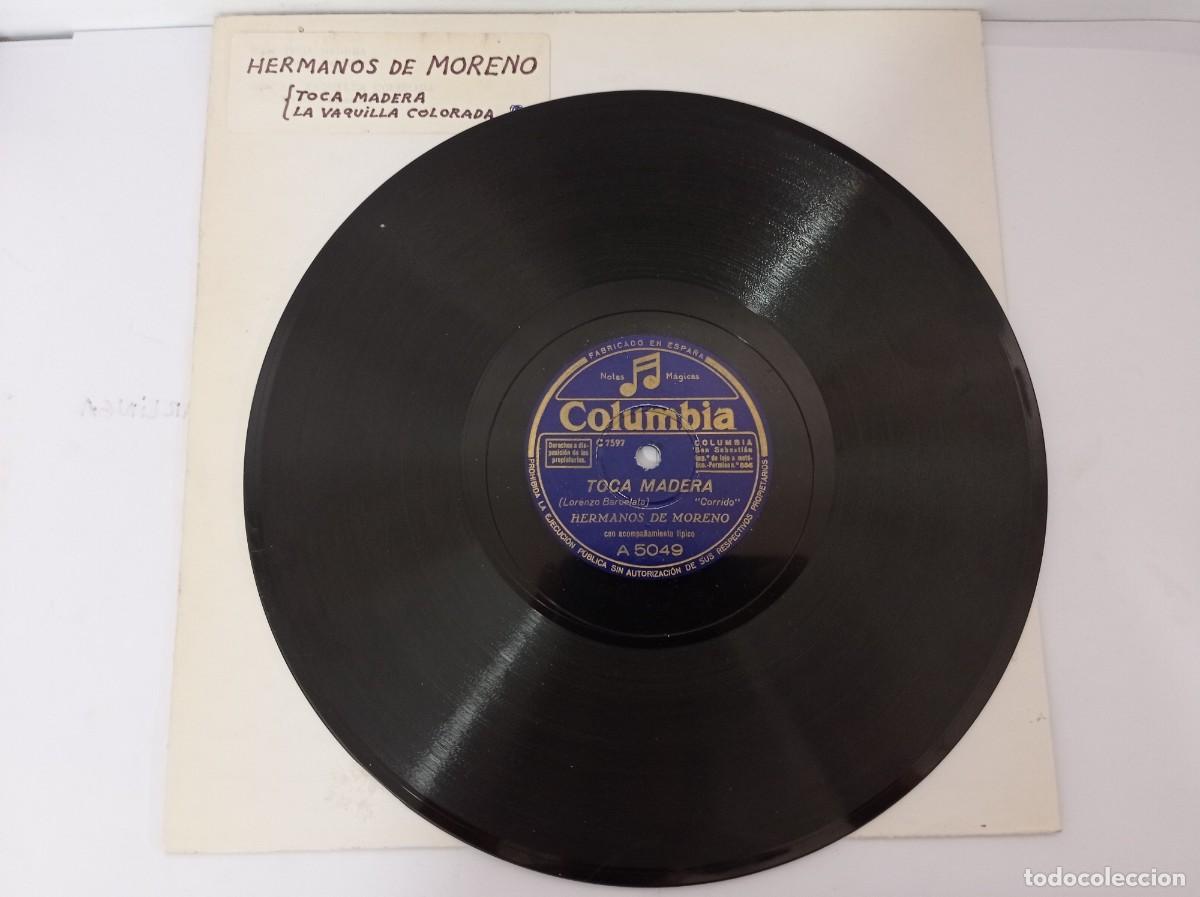 Discos de pizarra: HERMANOS DE MORENO - TOCA MADERA / LA VAQUILLA COLORADA - Foto 1