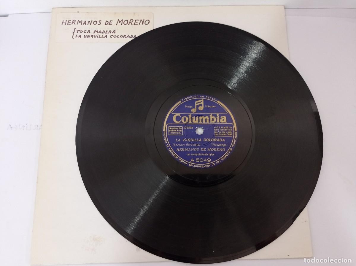 Discos de pizarra: HERMANOS DE MORENO - TOCA MADERA / LA VAQUILLA COLORADA - Foto 2