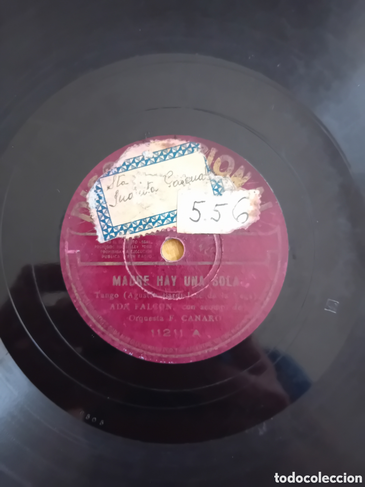 Discos de pizarra: ADA FALCON. MADRE HAY UNA SOLA. CASCABELES. ODEON - Foto 2