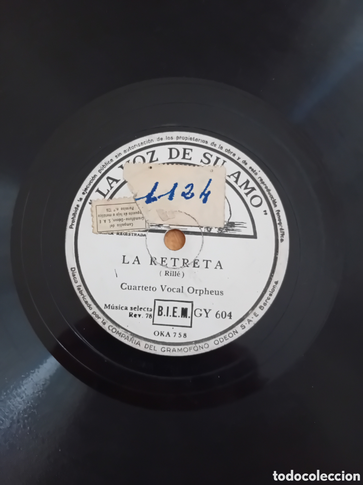 Discos de pizarra: CUARTETO VOCAL ORPHEUS. EL TILO. INVIERNO. LA RETRETA. LA VOZ DE SU AMO - Foto 2