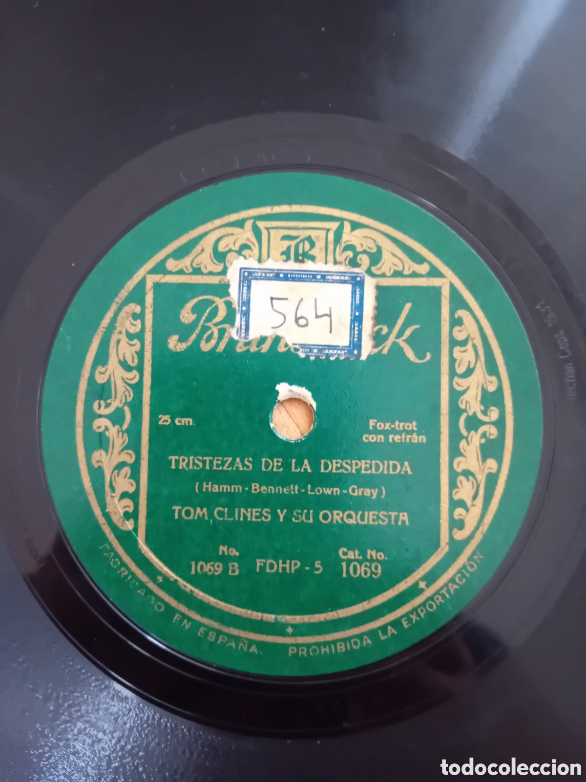 Discos de pizarra: TOM CLINES. TE NECESITO. TRISTEZAS DE LA DESPEDIDA. BRUNSWICK - Foto 2