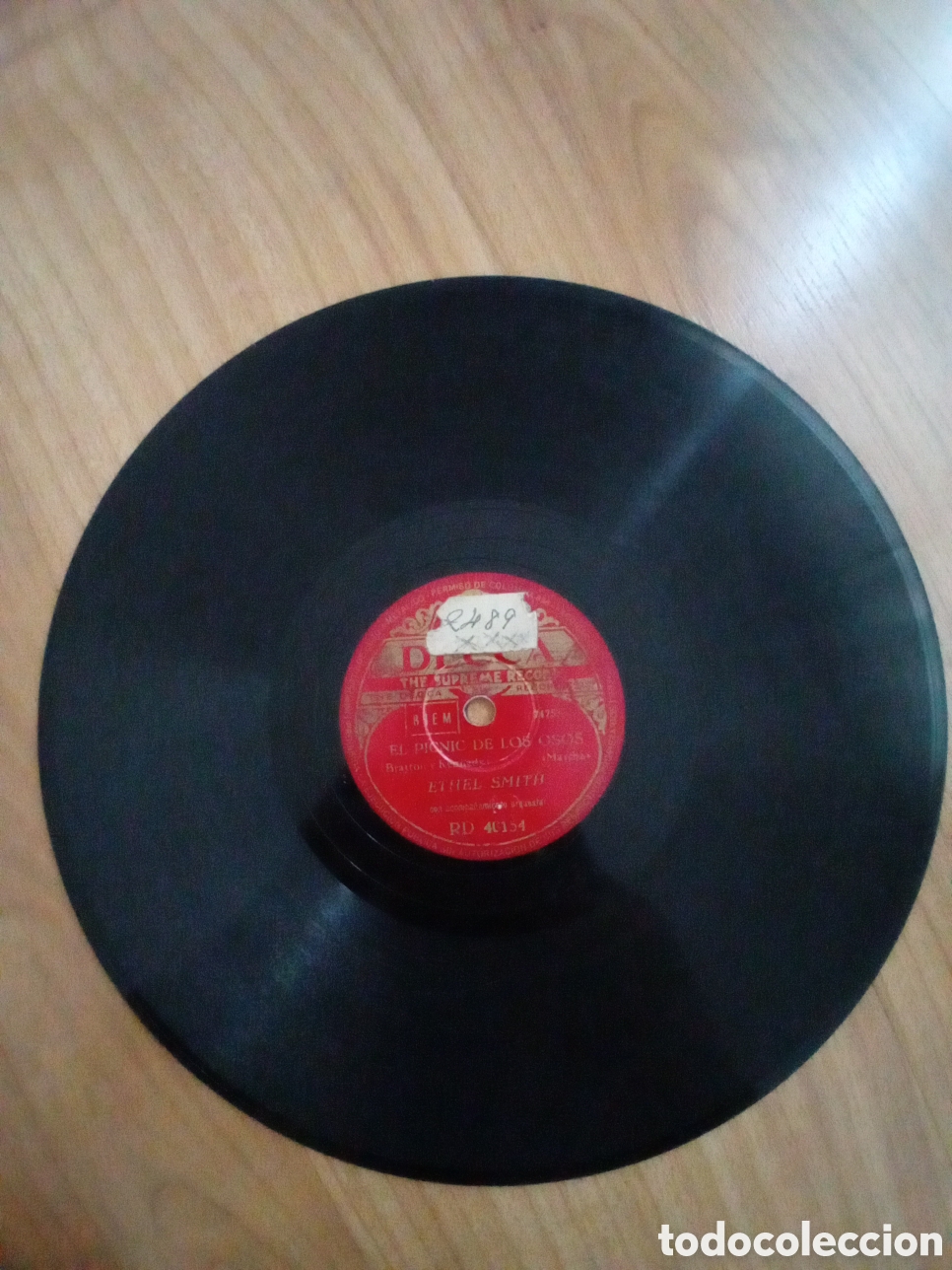 Discos de pizarra: ETHEL SMITH. EL PICNIC DE LOS OSOS. FIDDLE FADDLE. DECCA - Foto 3