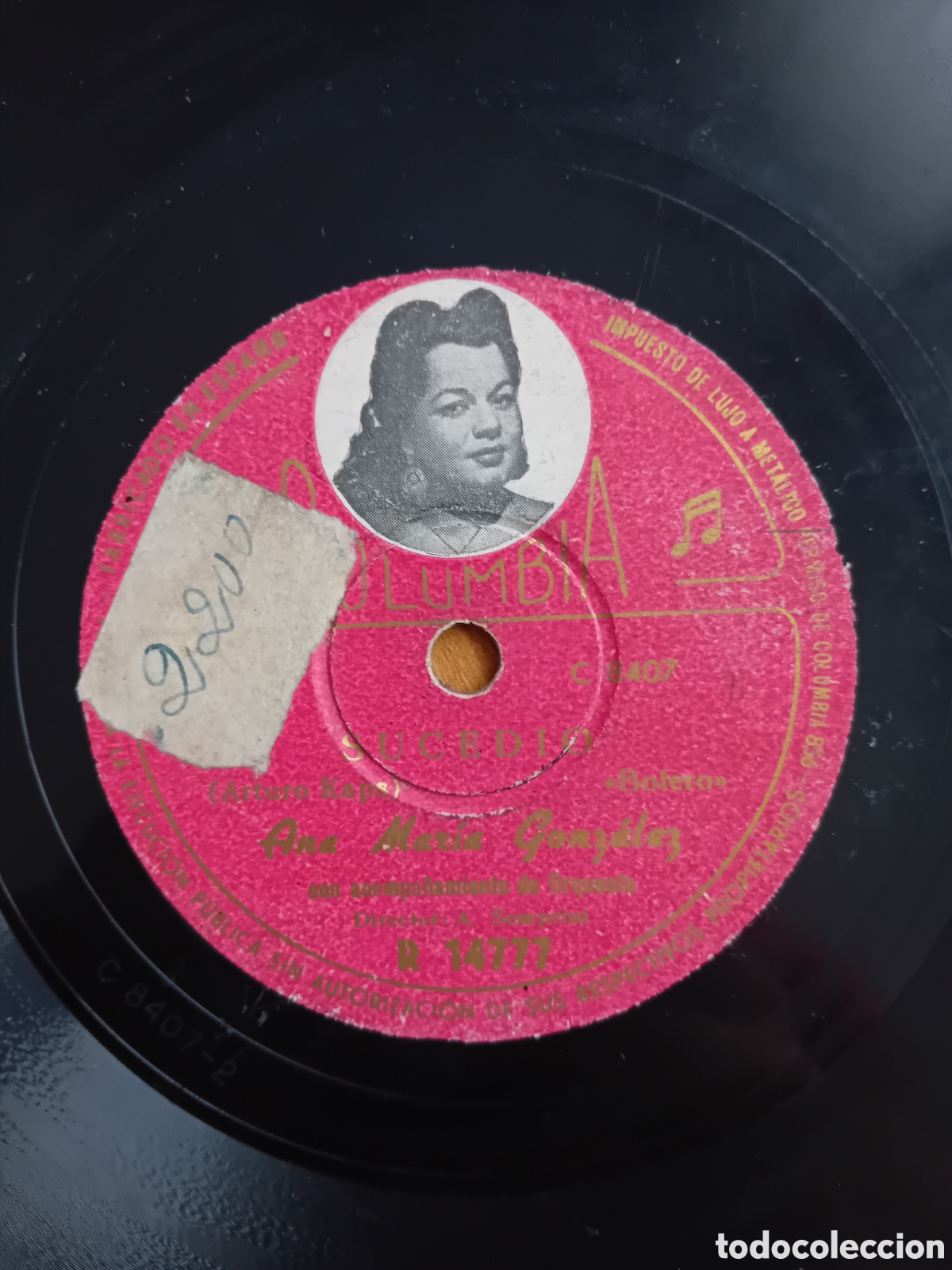 Discos de pizarra: ANA MARIA GONZALEZ. SUE&Ntilde;OS DE VIENA. SUCEDIO. COLUMBIA - Foto 2
