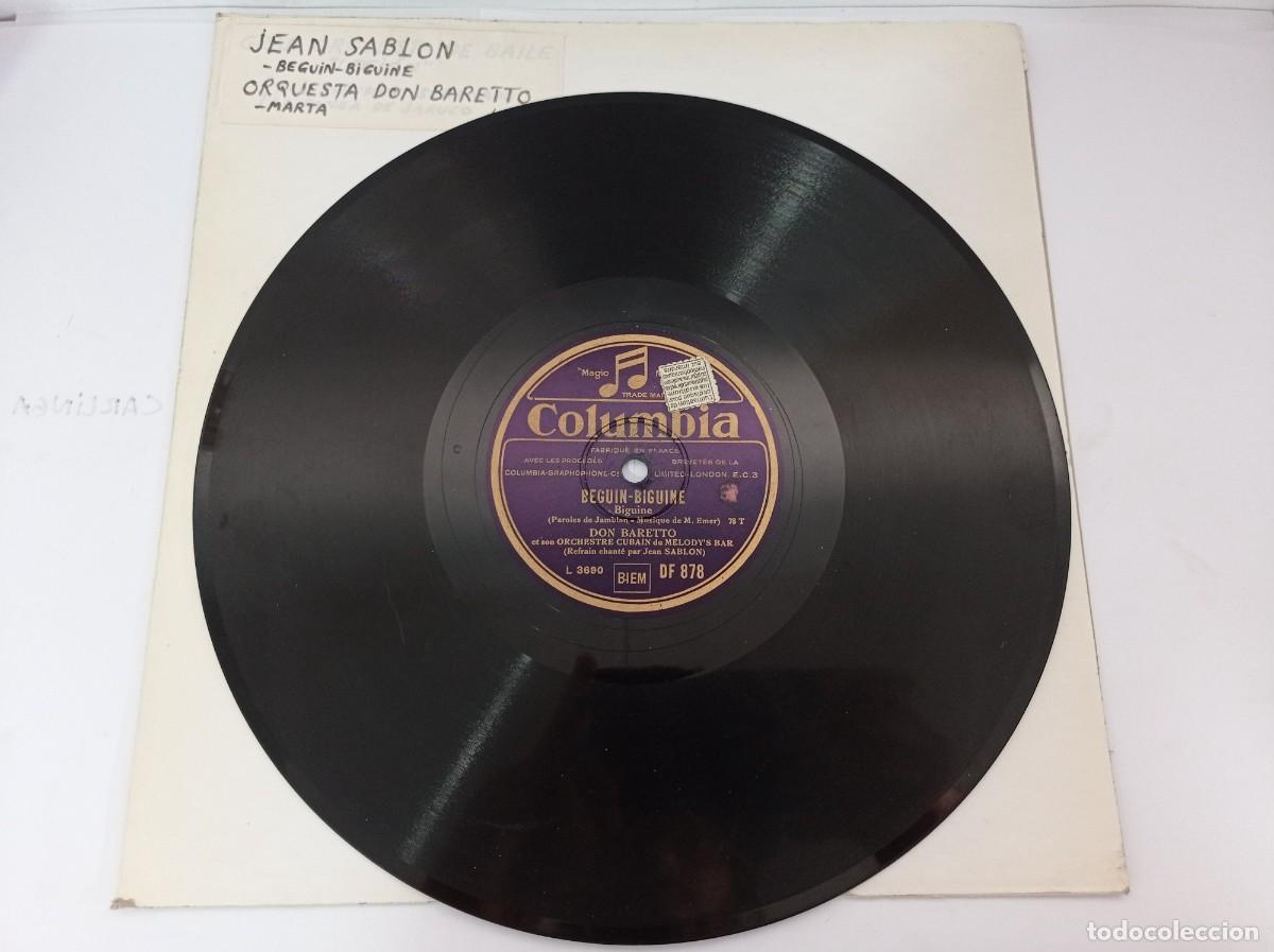 Discos de pizarra: JEAN SABLON - BEGUI BEGUINE / ORQUESTA DON BARETTO - Foto 1