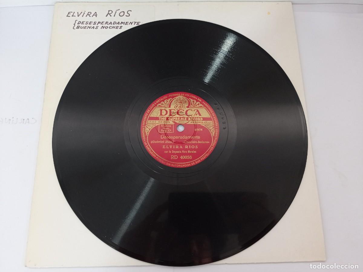Discos de pizarra: ELVIRA RIOS - DESESPERADAMENTE / BUENAS NOCHES - Foto 1