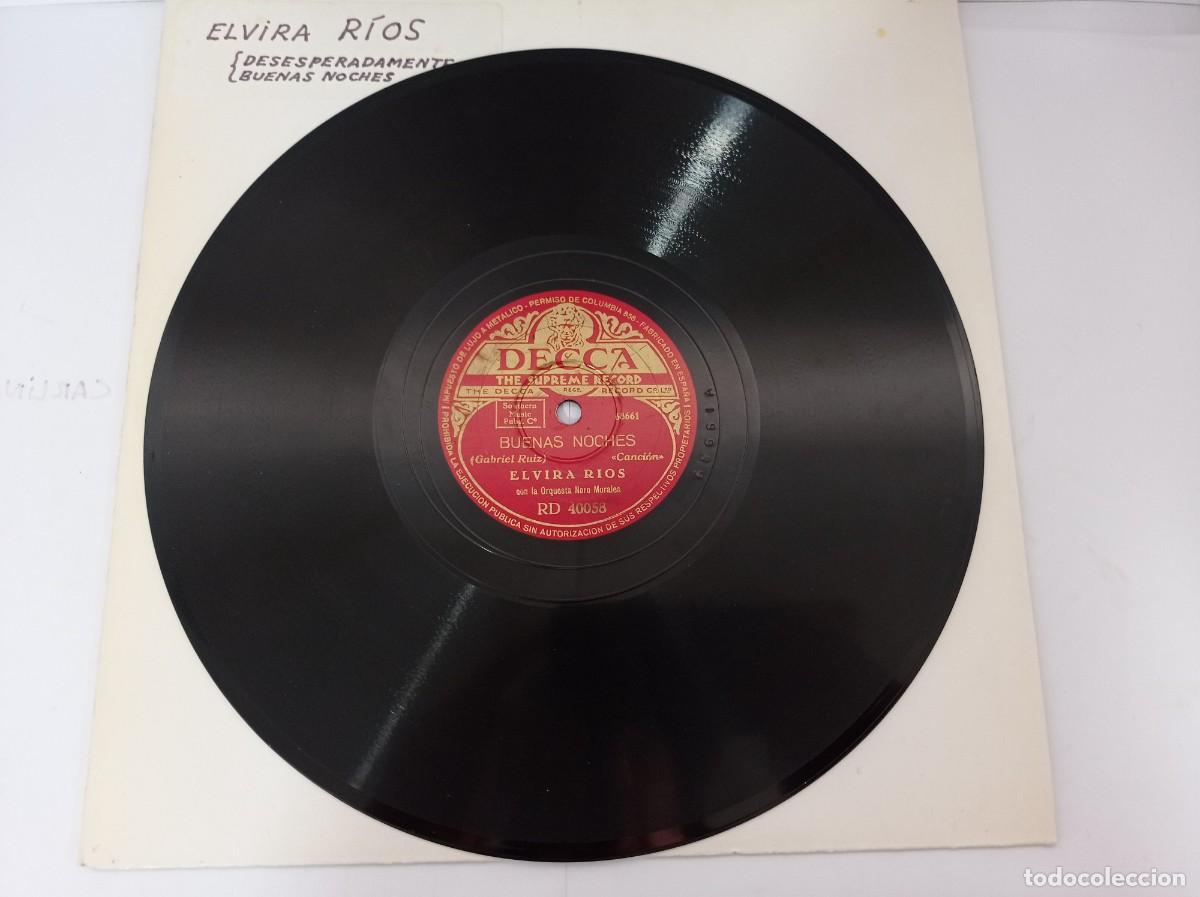 Discos de pizarra: ELVIRA RIOS - DESESPERADAMENTE / BUENAS NOCHES - Foto 2