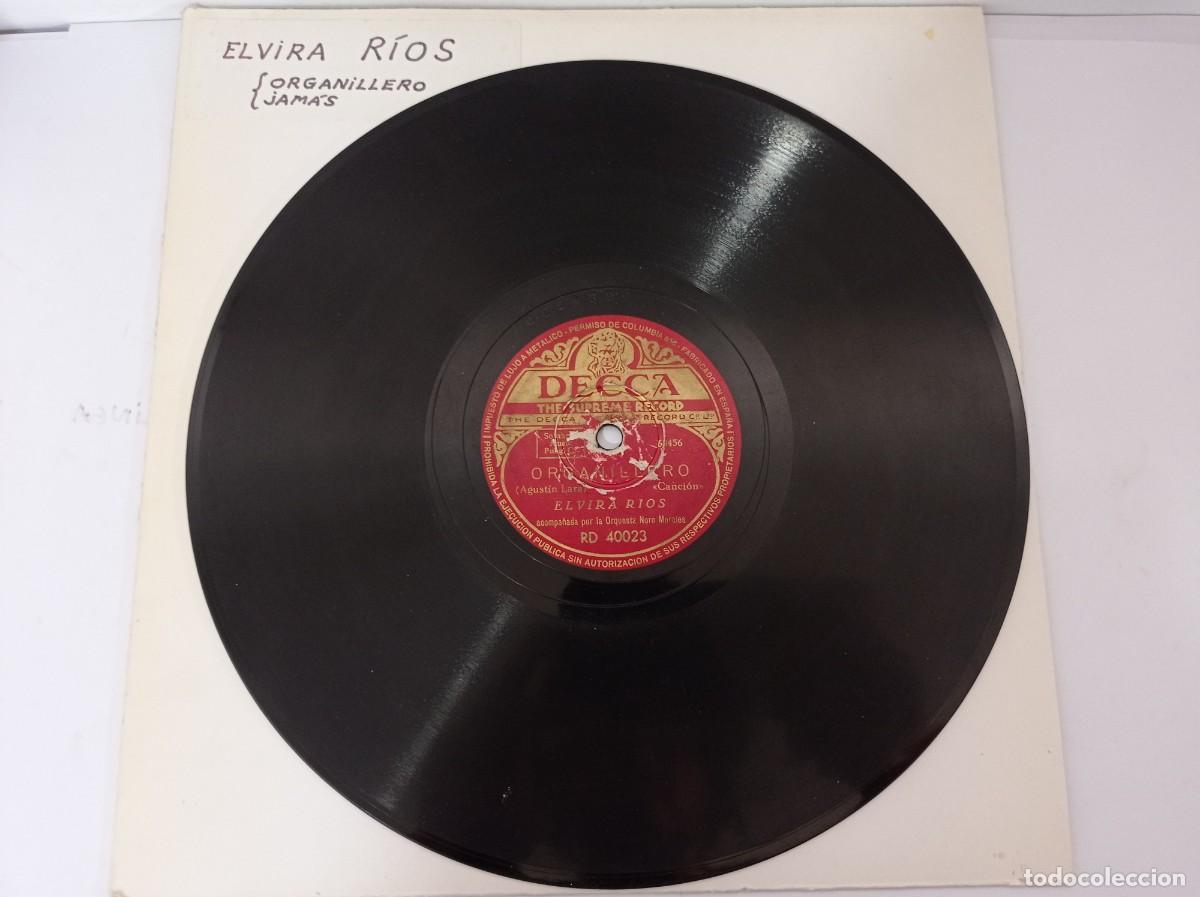 Discos de pizarra: ELVIRA RIOS - ORGANILLERO / JAM&Aacute;S - Foto 1