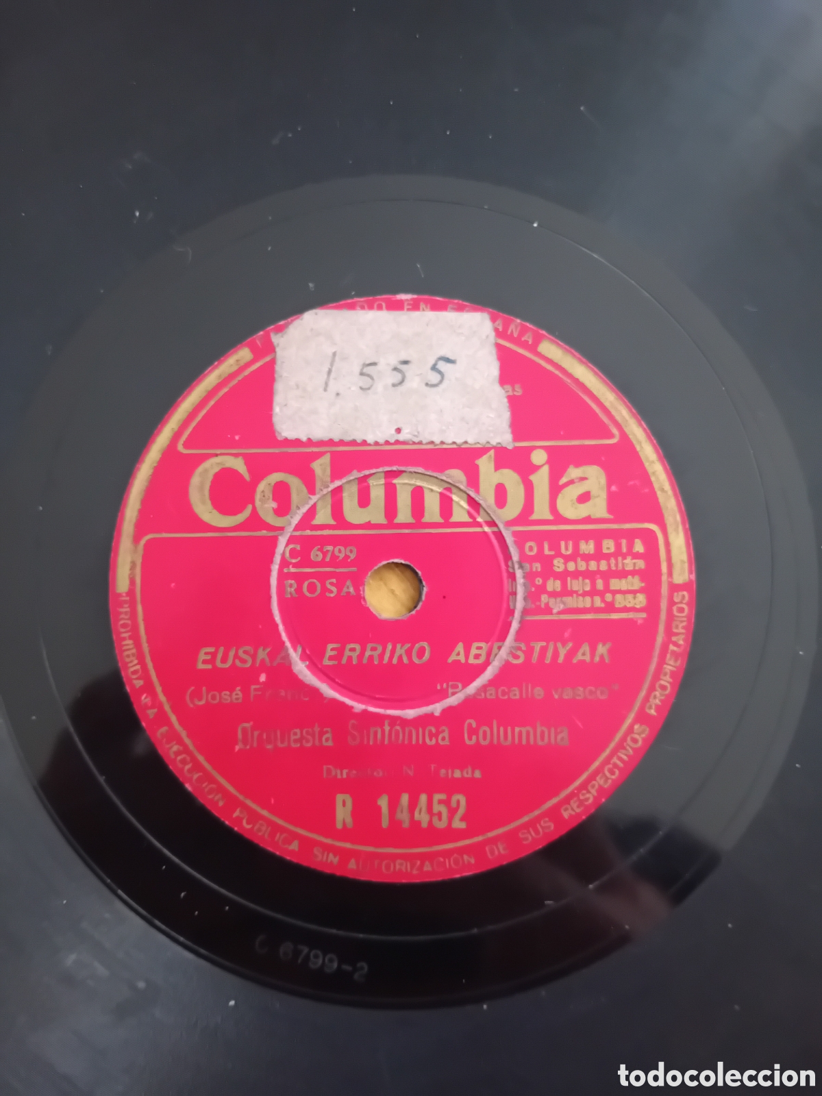 Discos de pizarra: ESCENAS VASCAS. EUSKALERRIKO ABESTIYAK. COLUMBIA - Foto 2