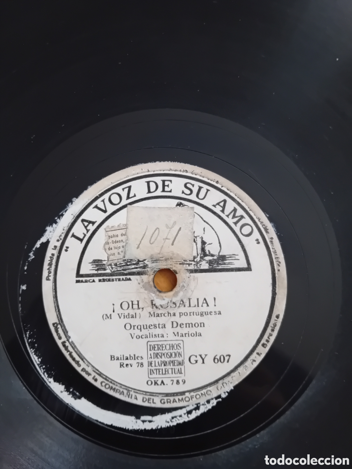 Discos de pizarra: OH ROSALIA. VUELVE EL BUGUI BUGUI. ORQUESTA DEMON. LA VOZ DE SU AMO - Foto 4