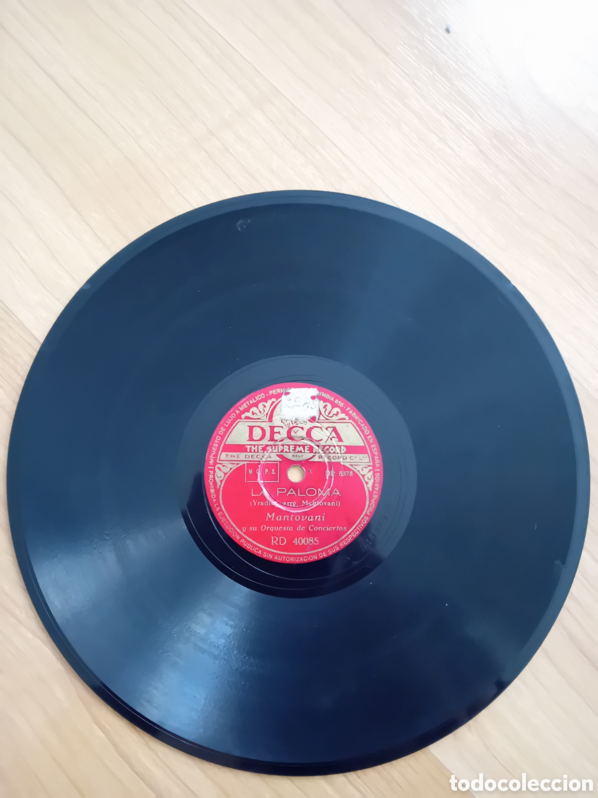 Discos de pizarra: BARCAROLA. LA PALOMA. MANTOVANI. DECCA - Foto 3