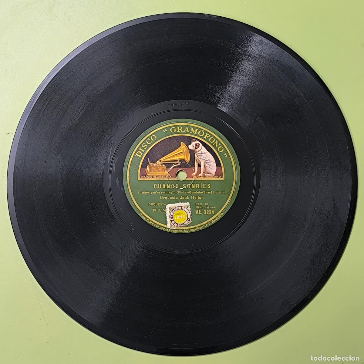 Discos de pizarra: CUANDO SONRIES / BRINDIS - DISCO GRAMOFONO - DISCO DE PIZARRA - Foto 1