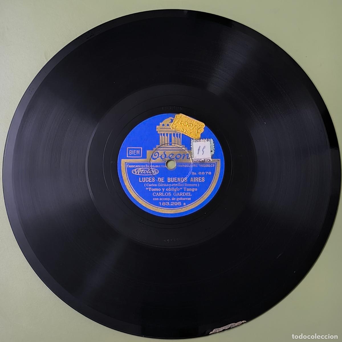 Discos de pizarra: LUCES DE BUENOS AIRES / COMO ABRAZADO A UN RENCOR - DISCO DE PIZARRA - Foto 1
