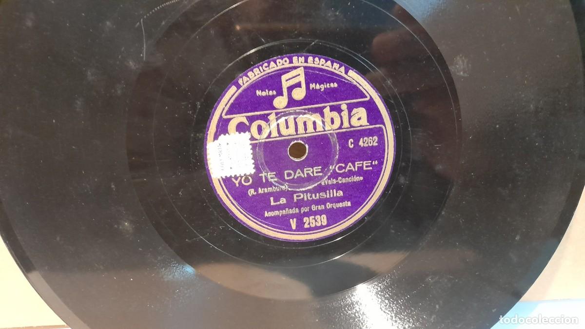 Discos de pizarra: DISCO DE PIZARRA DE LA PITUSILLA : YO TE DARE CAFE + MATILDE - Foto 1