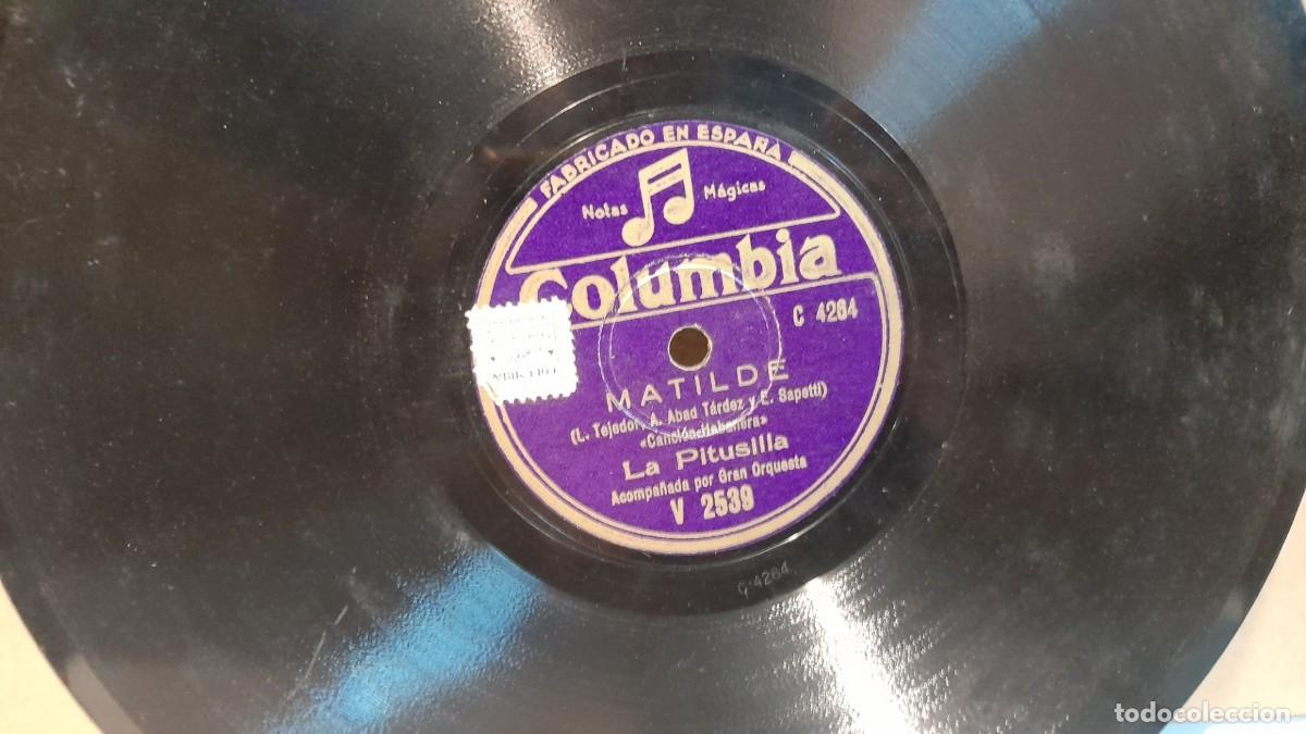 Discos de pizarra: DISCO DE PIZARRA DE LA PITUSILLA : YO TE DARE CAFE + MATILDE - Foto 2