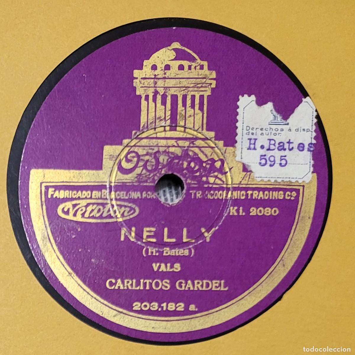 Discos de pizarra: Carlitos Gardel pizarra sello Odeon editado en Espa&ntilde;a... - Foto 1