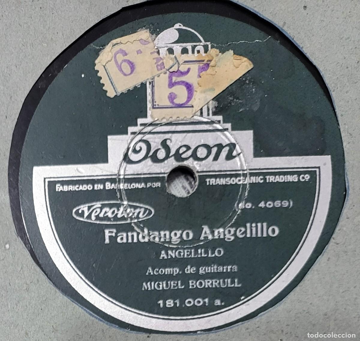 Discos de pizarra: Angelillo pizarra sello Odeon editado en Espa&ntilde;a... - Foto 1