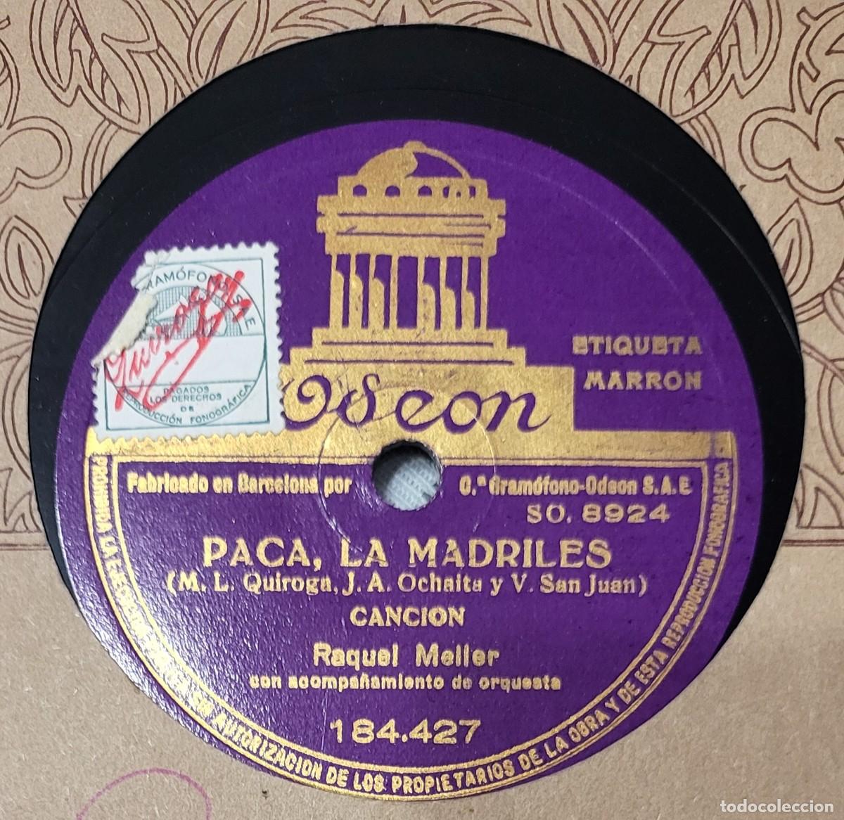 Discos de pizarra: Raquel Meller pizarra sello Odeon editada en Espa&ntilde;a... - Foto 1