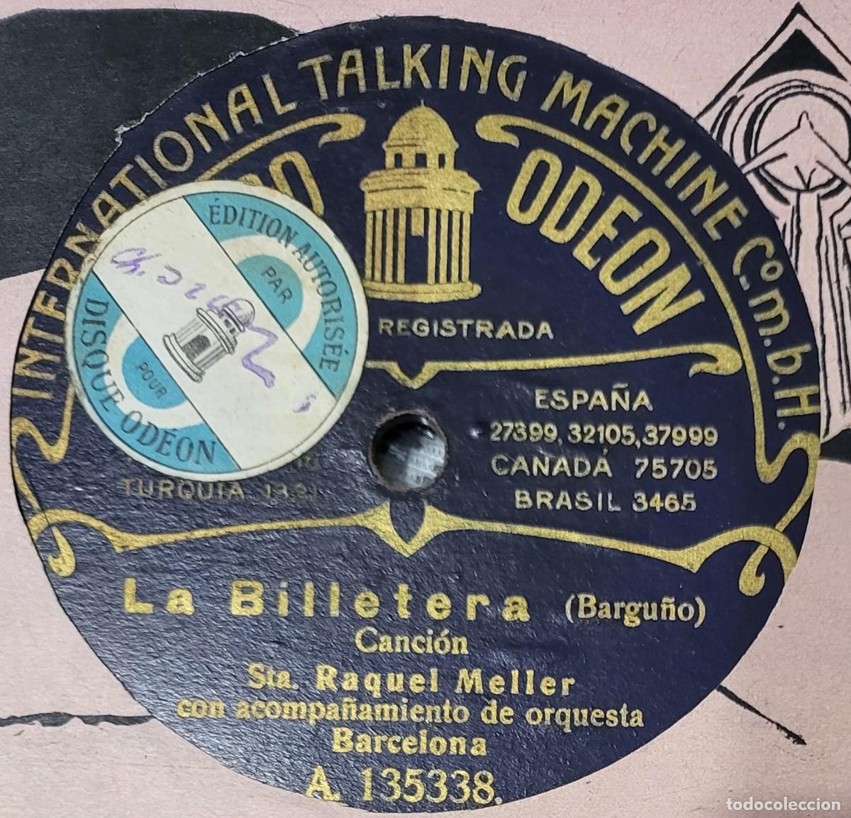 Discos de pizarra: Raquel Meller pizarra sello Odeon editada en Espa&ntilde;a... - Foto 1