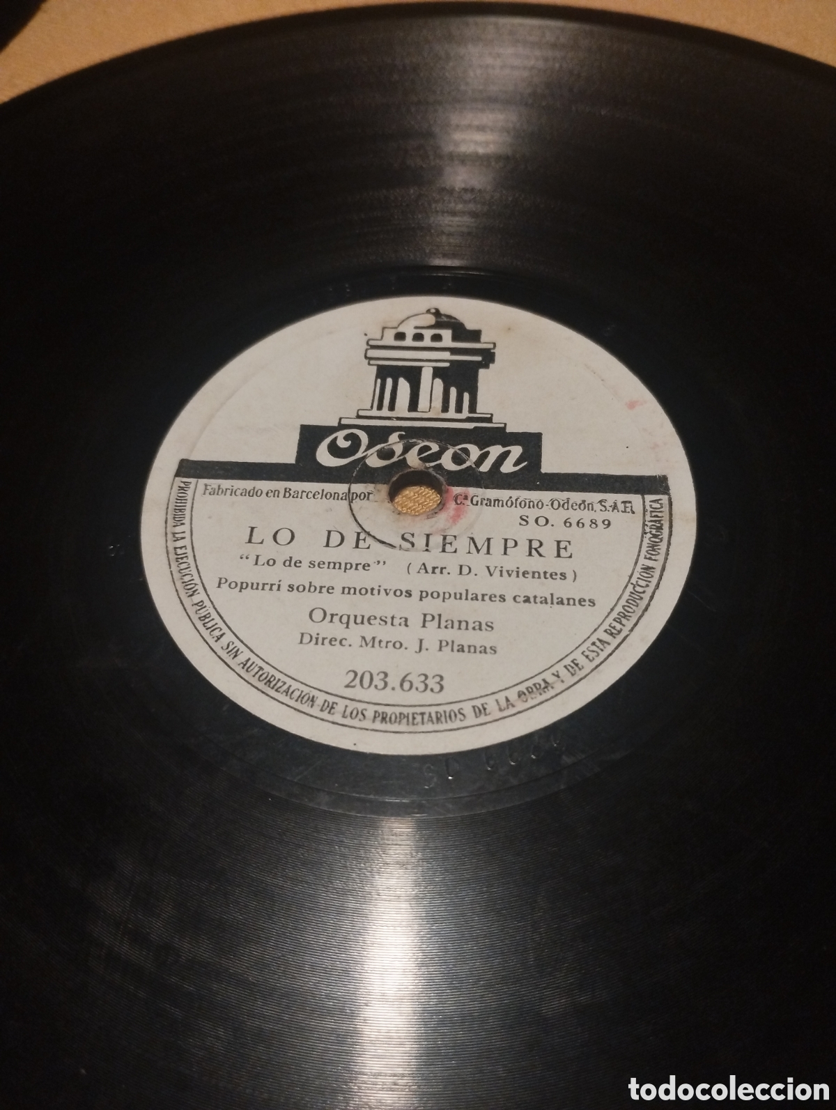 Discos de pizarra: Lo de siempre orquesta Planas - Foto 1