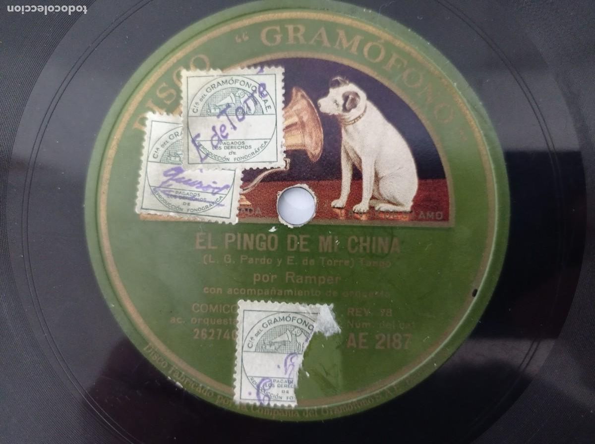 Discos de pizarra: Ramper - El pingo de mi china / A la luz de un farol - Foto 2
