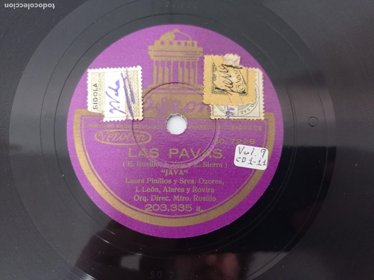 Discos de pizarra: Las Pavas - Laura Pinillos - Las Pavitas / Java - Foto 2