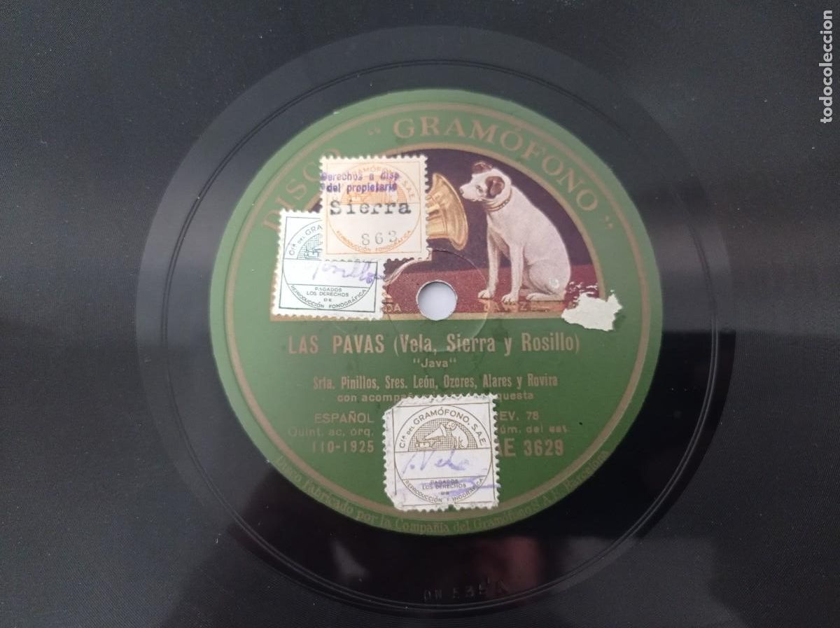 Discos de pizarra: Las Pavas - Laura Pinillos - Las Pavitas / java - La voz de su amo - Foto 2