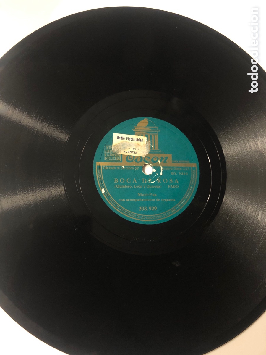 Discos de pizarra: Disco pizarra odeon Mari paz Boca de rosa las cositas del querer - Foto 3