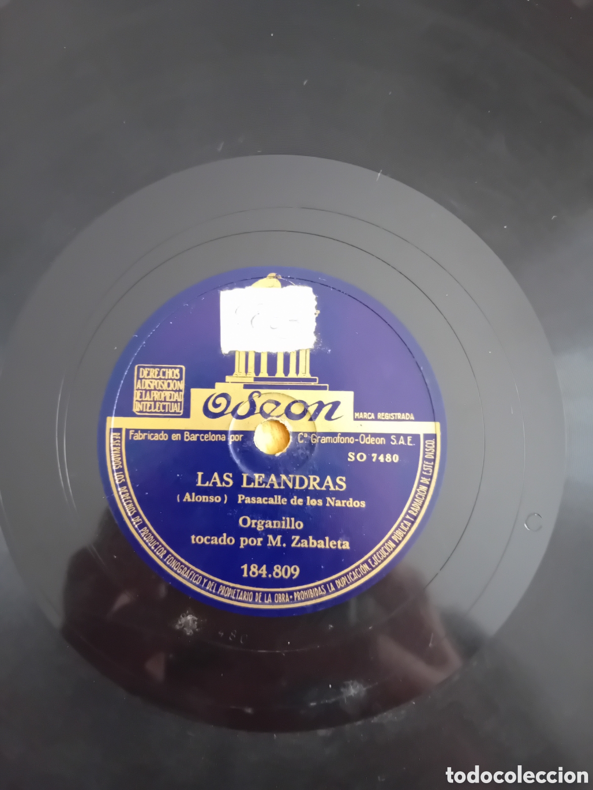 Discos de pizarra: LAS LEANDRAS. ORGANILLO M. ZABALETA. ODEON - Foto 4