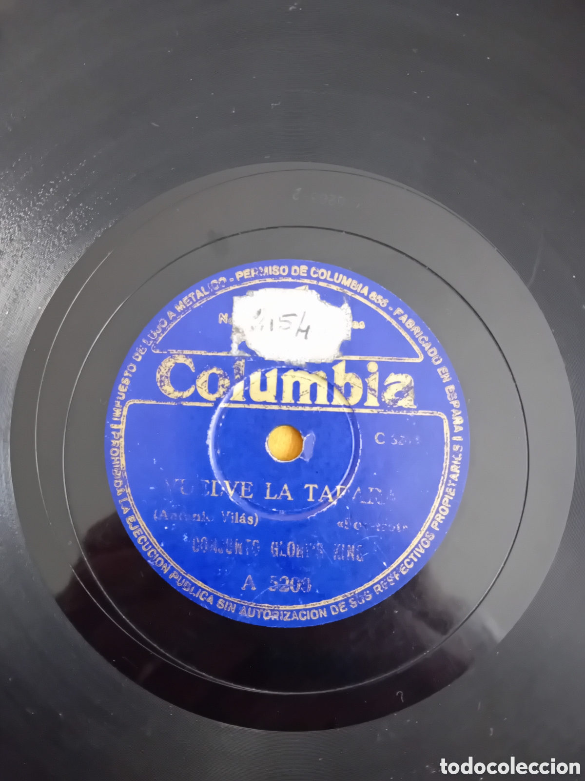 Discos de pizarra: TANGO AZUL. VUELVE LA TARARA. CONJUNTO GLORYS KING - Foto 2