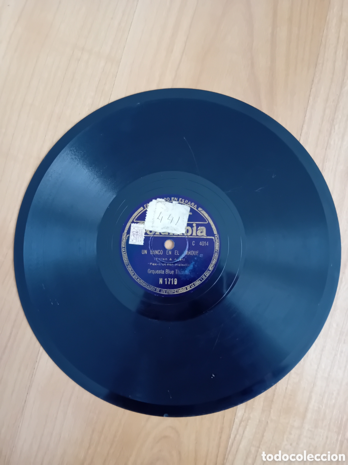 Discos de pizarra: UN BANCO EN EL PARQUE. QUE QUIERES DE MI. ORQUESTA BLUE THOMAS - Foto 3