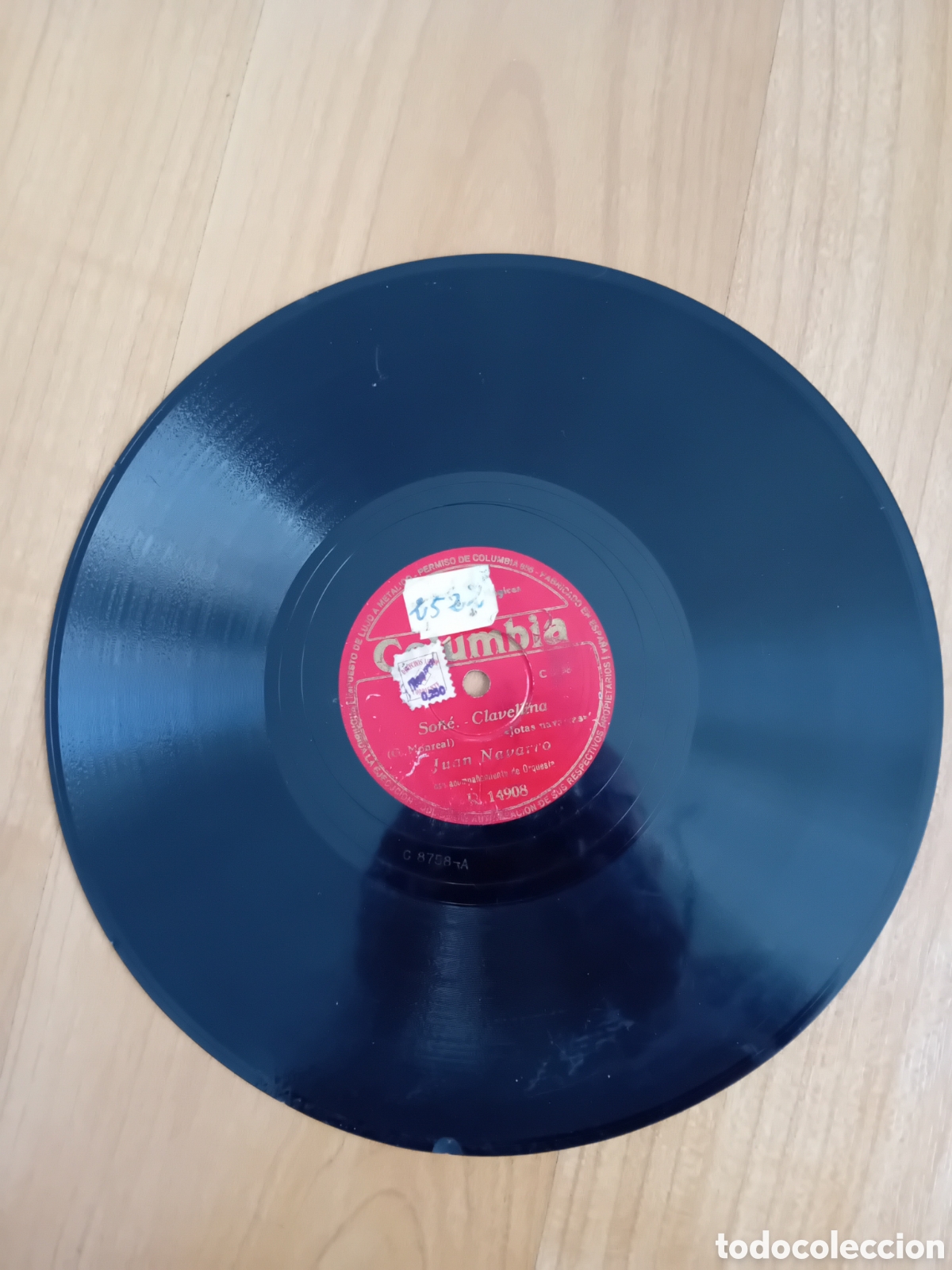 Discos de pizarra: SO&Ntilde;E. CLAVELLINA. JUNQUERA. JUAN NAVARRO. OJO, DEFECTOS - Foto 1