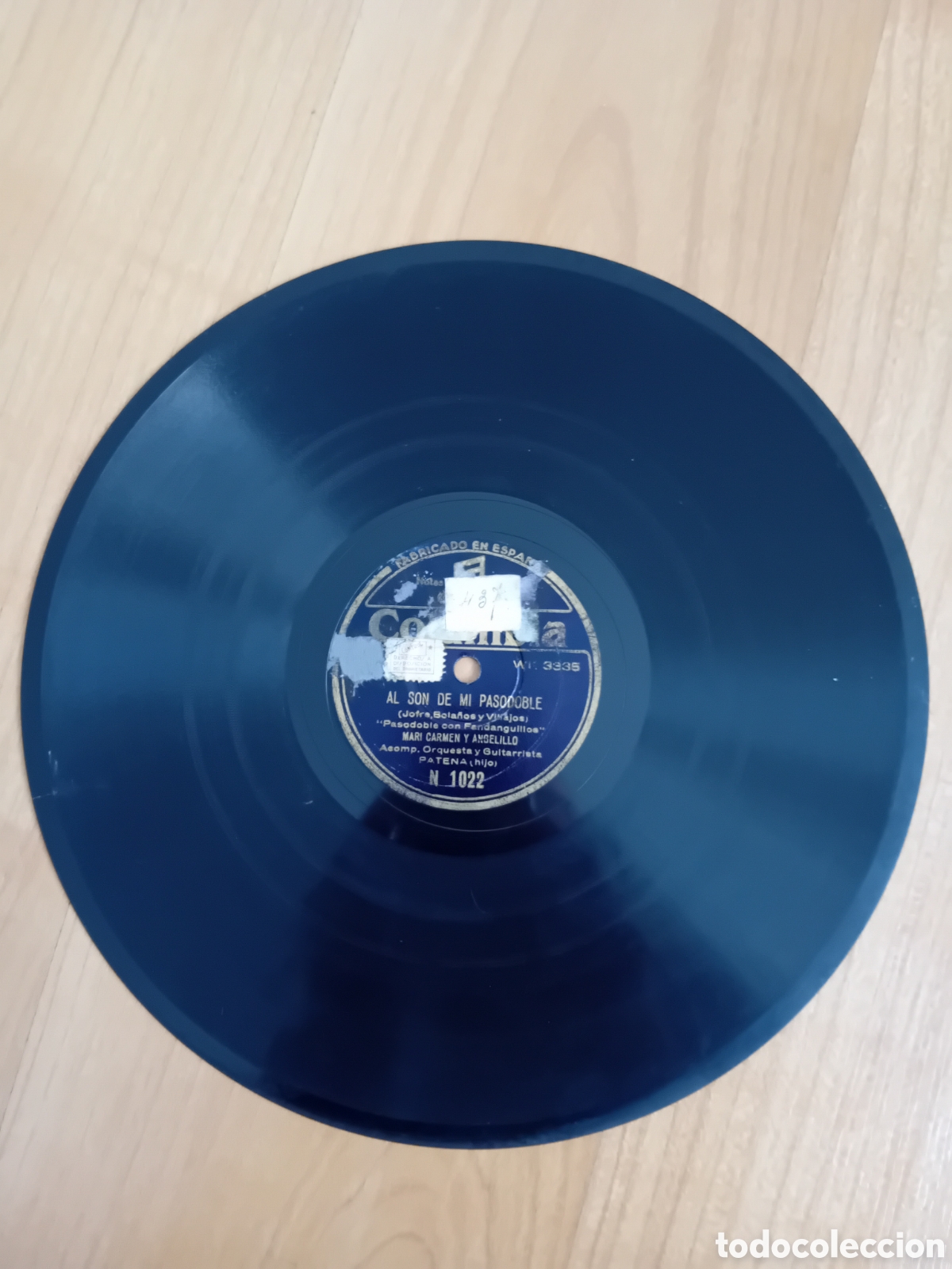 Discos de pizarra: AL SON DE MI PASODOBLE. AMOR GITANO. MARI CARMEN Y ANGELILLO - Foto 3