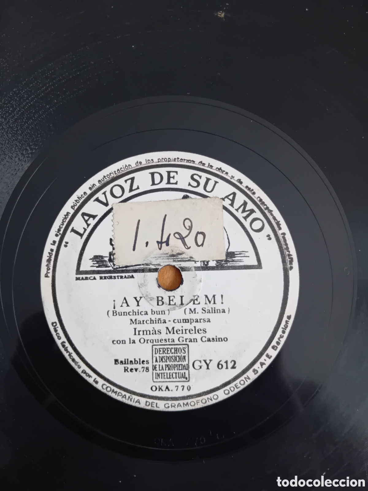 Discos de pizarra: NUESTRO AMOR. AY BELEM. IRMAS MEIRELES - Foto 2