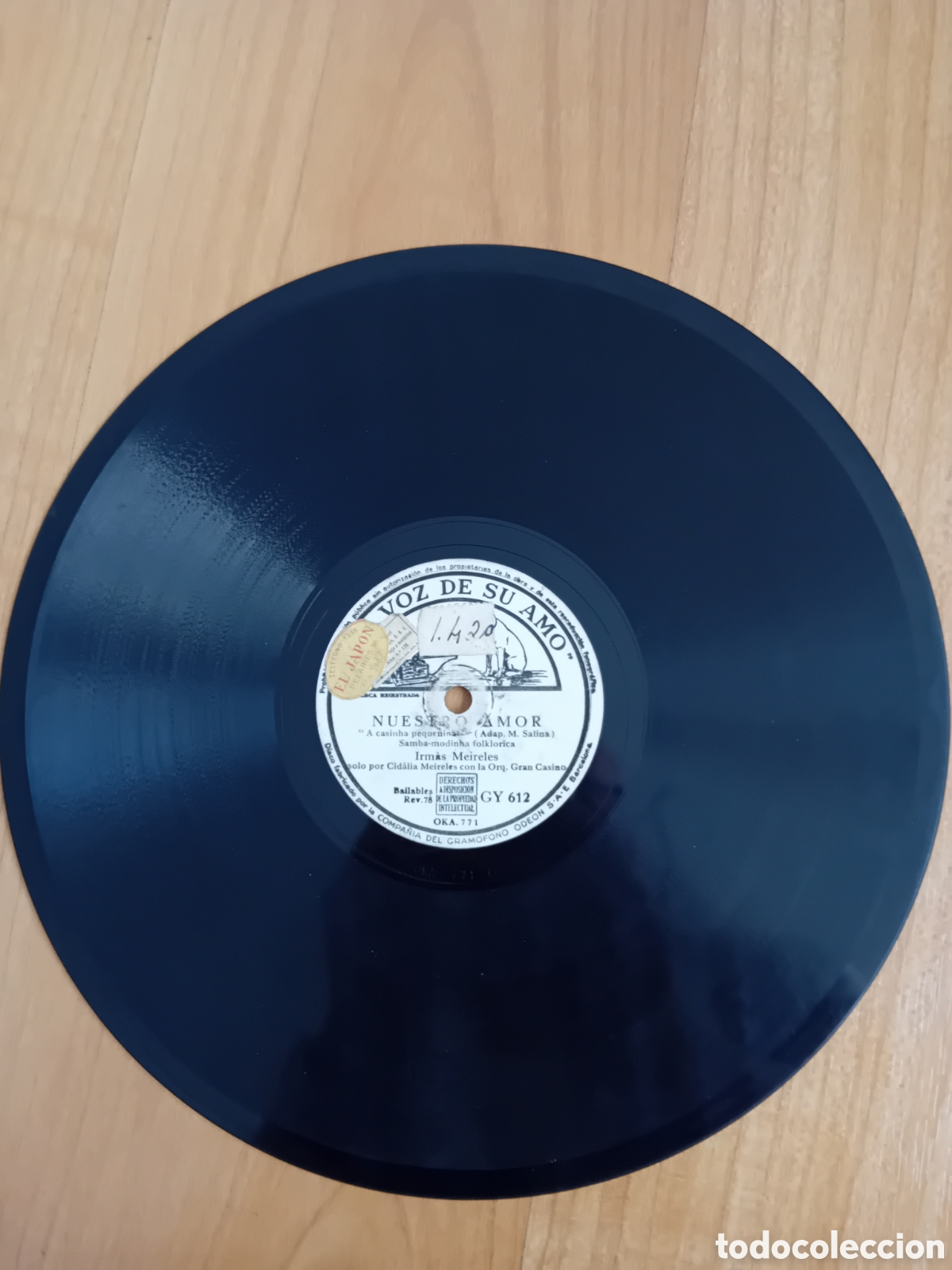 Discos de pizarra: NUESTRO AMOR. AY BELEM. IRMAS MEIRELES - Foto 3