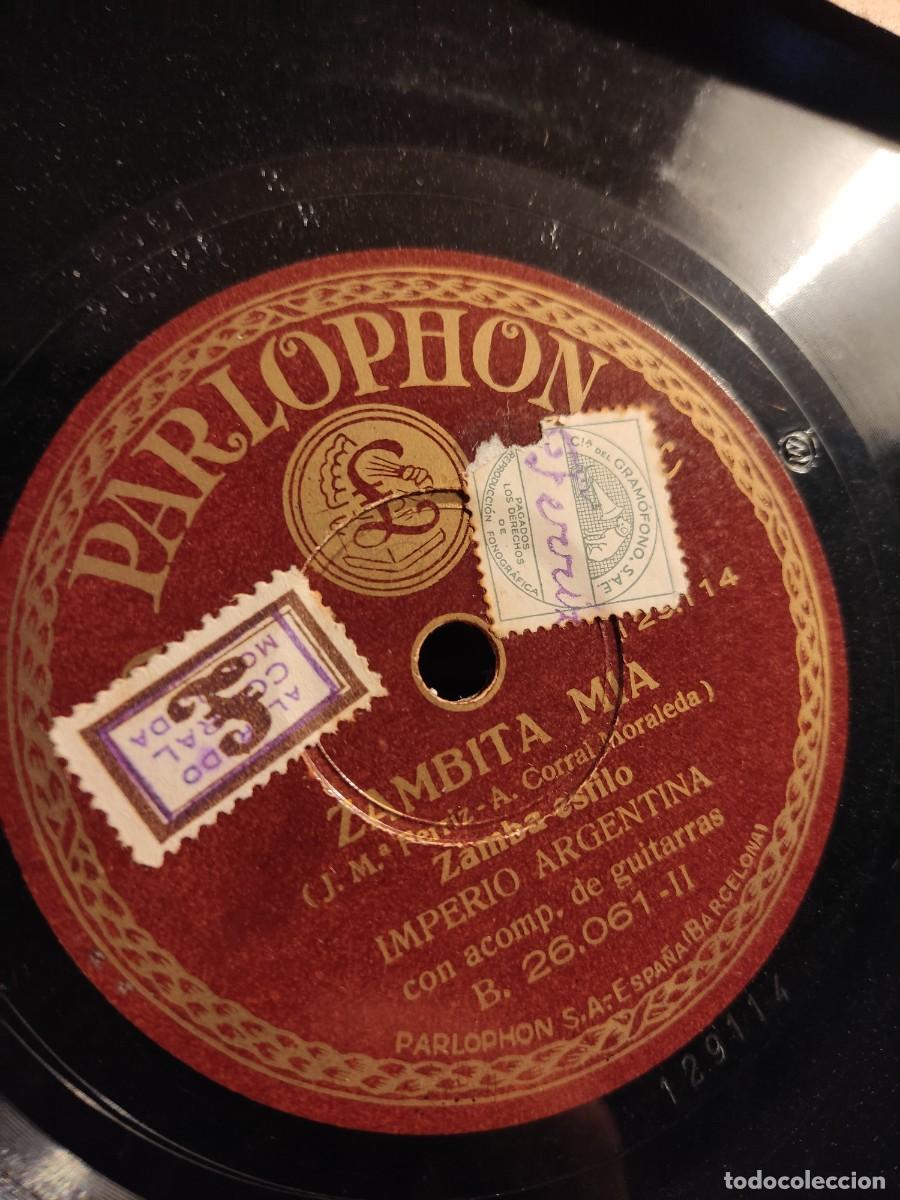Discos de pizarra: ZAMBITA MIA ,( IMPERIO ARGENTINA) - Foto 1