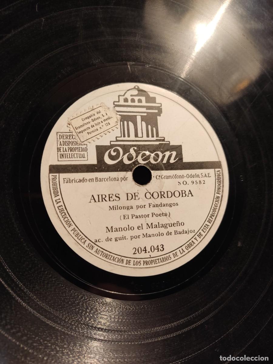 Discos de pizarra: MANOLO EL MALAGUE&Ntilde;O,( AIRES DE CORDOBA ) - Foto 1