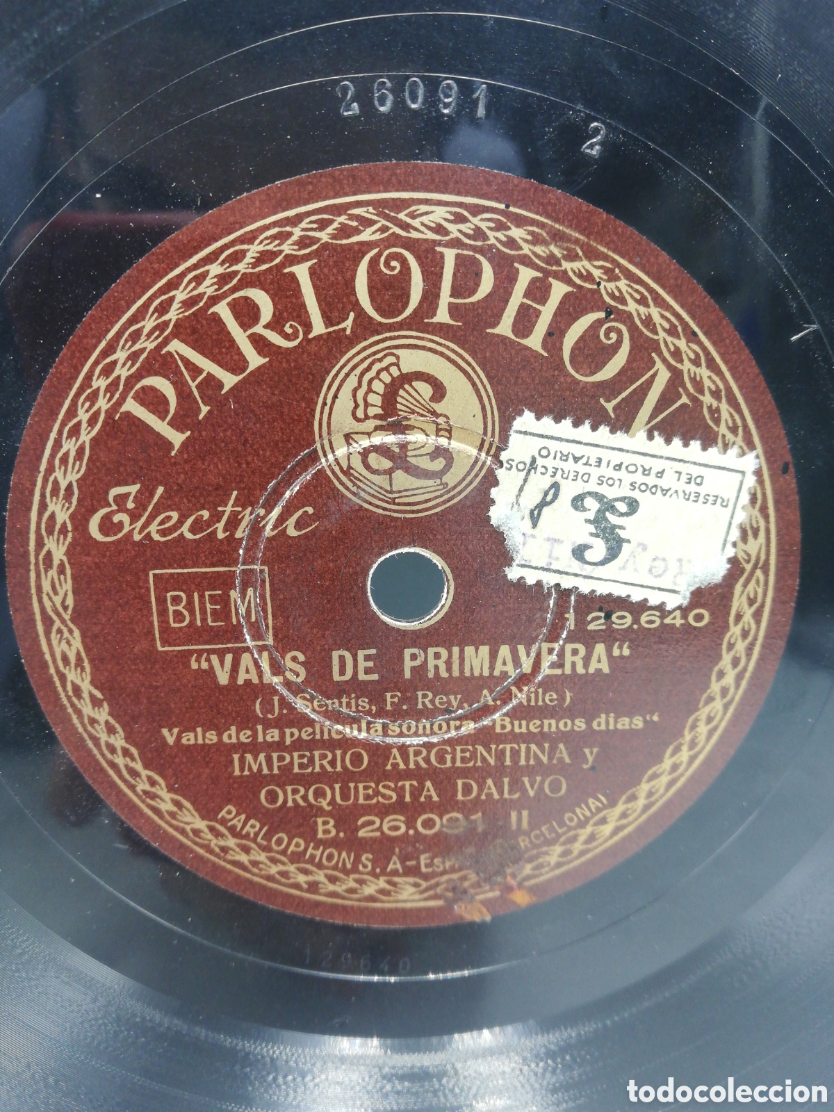 Discos de pizarra: Imperio Argentina. Orquesta Dalvo y J. Vega. - Foto 1